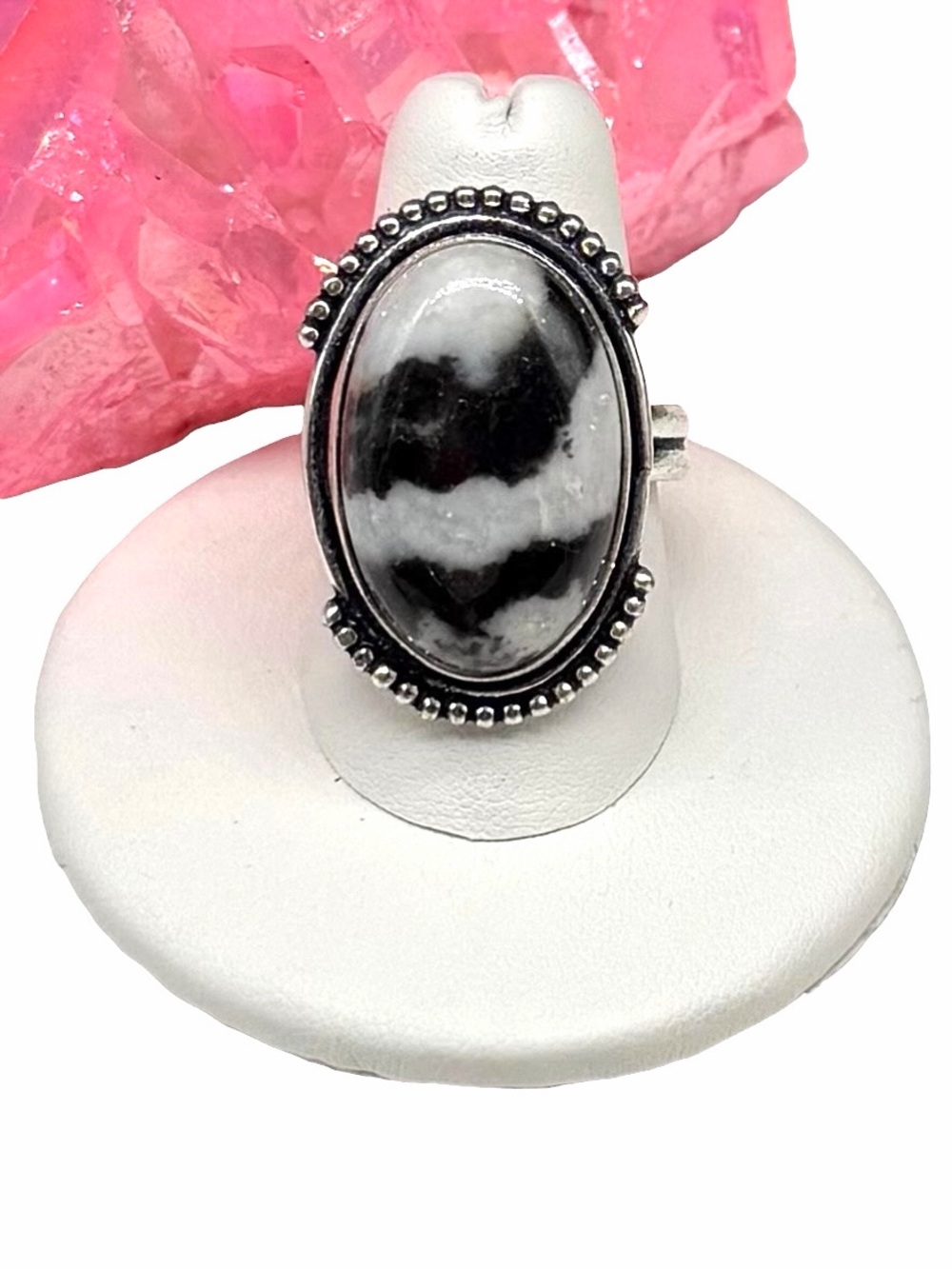 White Buffalo Turquoise Ring Size 9 925 Sterling Silver Overlay